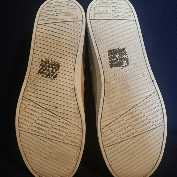 TOMS AVALON OXFORD TAN PATENT LINEN SIZE 8 - Picture 5 of 8